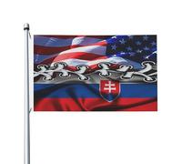 Drapeau américain et slovaque de luxe durable 3 x 5 pieds