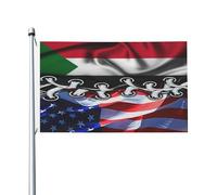 Drapeau américain et soudanais de luxe durable 3 x 5 pieds