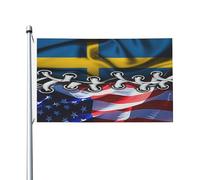 Drapeau américain et suédois de luxe durable 3 x 5 pieds