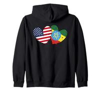 Drapeau américain Ethiopie Cœur Racines Éthiopiennes américaines Sweat à Capuche