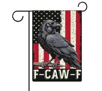 Drapeau américain F-Caw-F Black Raven Crow, drapeaux de jardin, drapeau double face, drapeaux de vacances pour décoration extérieure, 12,6 x 18,5 pouces