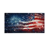 Drapeau Américain Feu d'artifice Fluorescent Couverture pour Plafonniers | Décoration de plafond magnétique pour salle de ureau, maison, 1,2 x 0,6 m
