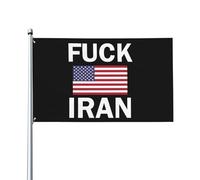 Drapeau américain « Fuck Iran » 90 x 150 cm, anti-Iran, pro-Amérique, décoration murale intérieure/extérieure, bannière pour fête, jardin, décoration intérieure et extérieure