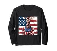 Drapeau américain Girafe Mascotte USA Manche Longue