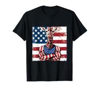 Drapeau américain Girafe Mascotte USA T-Shirt