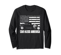 Drapeau américain « God Bless America » Motif Vieilli Manche Longue