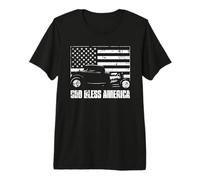 Drapeau américain « God Bless America » Motif Vieilli T-Shirt Haut de Gamme