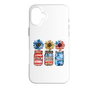 Drapeau américain « God Blessed America » - Patriotique USA - Fleurs Coque pour iPhone 16 Plus