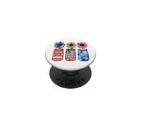 Drapeau américain « God Blessed America » - Patriotique USA - Fleurs PopSockets PopGrip Adhésif