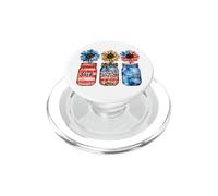 Drapeau américain « God Blessed America » - Patriotique USA - Fleurs PopSockets PopGrip pour MagSafe