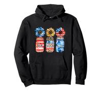 Drapeau américain « God Blessed America » - Patriotique USA - Fleurs Sweat à Capuche