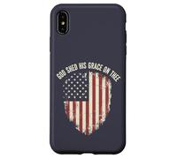 Drapeau américain « God Shed His Grace Christian Patriot » Coque pour iPhone XS Max
