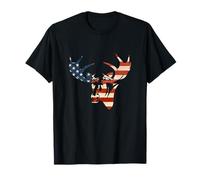 Drapeau américain Grunge Vintage à l'intérieur d'une Silhouette d'élan T-Shirt