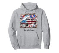 Drapeau américain « Happy 4th of July for God & Country » - Rouge, Blanc, Bleu Sweat à Capuche