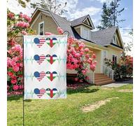 Drapeau américain Heartbeat Drapeau d'Afrique centrale double face 28 x 40 pouces Décoration extérieure de jardin