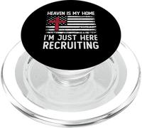 Drapeau américain « Heaven is My Home I'm Just Here Recruiting » PopSockets PopGrip pour MagSafe