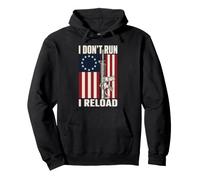 Drapeau américain « I Don't Run I Reload » Patriotic Gun Owner Sweat à Capuche