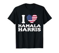 Drapeau américain I Love Kamala Harris Heart T-Shirt