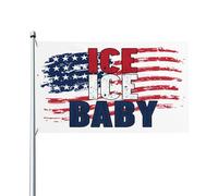 Drapeau américain « Ice Ice Baby » 60 x 90 cm (2 x 3 pi) pour la fête de l'Indépendance, décoration de jardin patriotique pour porche ou cour extérieure