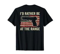 Drapeau américain « I'd Rather Be at The Gun Range » T-Shirt