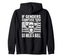Drapeau américain If Genders Confuse You Go Milk A Bull Sweat à Capuche