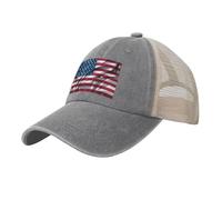 Drapeau américain. Il s'agit d'un chapeau en maille denim délavé, qui est simple, pas facile à déformer, résistant au soleil et au vent, adapté pour le sport, les voyages et la photographie.