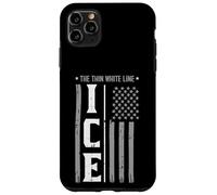 Drapeau américain Immigrant Ice The Thin White Line pour Hommes, Femmes, Enfants Coque pour iPhone 11 Pro Max