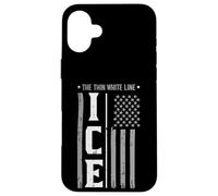 Drapeau américain Immigrant Ice The Thin White Line pour Hommes, Femmes, Enfants Coque pour iPhone 16 Plus