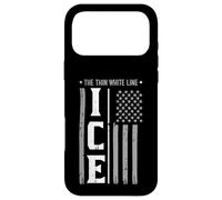 Drapeau américain Immigrant Ice The Thin White Line pour Hommes, Femmes, Enfants Coque pour iPhone 17 Pro Max