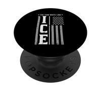 Drapeau américain Immigrant Ice The Thin White Line pour Hommes, Femmes, Enfants PopSockets PopGrip Adhésif