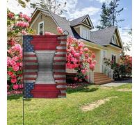 Drapeau américain indonésien texturé double face 28 x 40 pouces, décoration extérieure pour jardin