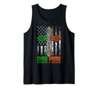 Drapeau américain Irish Pride Celtic Cross USA America Irlande Débardeur