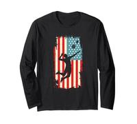 Drapeau américain Joueur de Volleyball Spike Serve Beach Sports Manche Longue