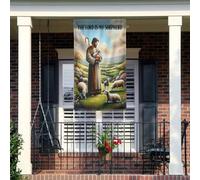 Drapeau Américain Le Seigneur Est Mon Berger Jésus Léger Drapeau Double Face Durable Drapeau Grand Pour Jardin Célébrations Fête 90X150Cm