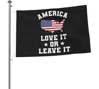 Drapeau américain « Love It Or Leave It » 2 x 3 pi, drapeaux lumineux, noir