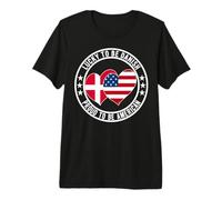 Drapeau américain Lucky to Be Danish Proud to Be American Cool Danemark T-Shirt Haut de Gamme