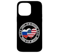Drapeau américain « Lucky to Be Russian Proud to Be » Coque pour iPhone 14 Pro Max