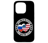 Drapeau américain « Lucky to Be Russian Proud to Be » Coque pour iPhone 15 Pro