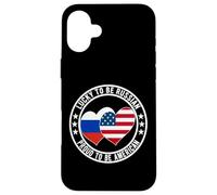 Drapeau américain « Lucky to Be Russian Proud to Be » Coque pour iPhone 16 Plus