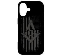 Drapeau américain maçonnique carré et Boussole - Franc-maçon Coque pour iPhone 17