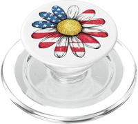 Drapeau américain - Marguerite - Fleur PopSockets PopGrip pour MagSafe