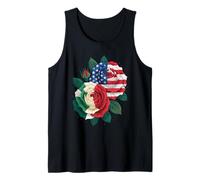 Drapeau américain Mexicain Roses Patriotique Floral fierté Femme Homme Débardeur
