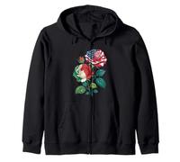 Drapeau américain Mexicain Roses Patriotique Floral fierté Femme Homme Sweat à Capuche