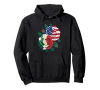 Drapeau américain Mexicain Roses Patriotique Floral fierté Femme Homme Sweat à Capuche
