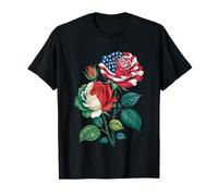 Drapeau américain Mexicain Roses Patriotique Floral fierté Femme Homme T-Shirt