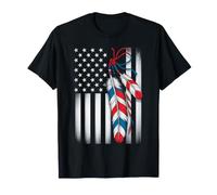 Drapeau américain - Mois de la fierté indigène des Plumes indigènes T-Shirt