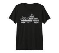 Drapeau américain Moto Design Vintage T-Shirt Haut de Gamme