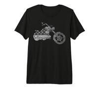 Drapeau américain Moto Design Vintage T-Shirt Haut de Gamme