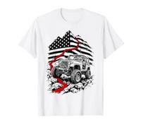 Drapeau américain Mountain Peak 4x4 Tout-Terrain Rock Crawler T-Shirt