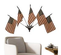 Drapeau américain mural | Lot de 5 Pièces avec Support Rustique,Cinq Drapeaux Muraux Teintés de Thé,Pour Bureau Salle de Classe Salon Chambre Porche Ferme Fête